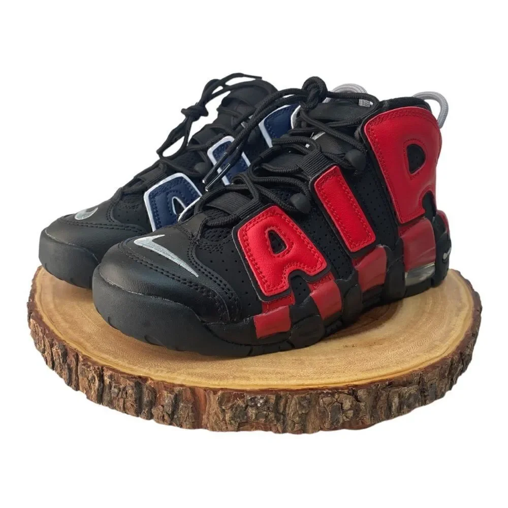 Nike Air More Uptempo '96 GS Retro Shoes Black Red Youth size 4Y / Womens 5.5